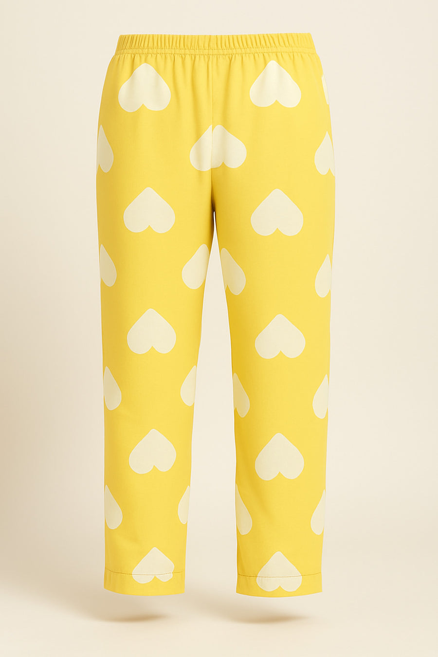 Yellow Heart Print Co-ord Set for Women – Sleeveless Kurta with Matching Pants