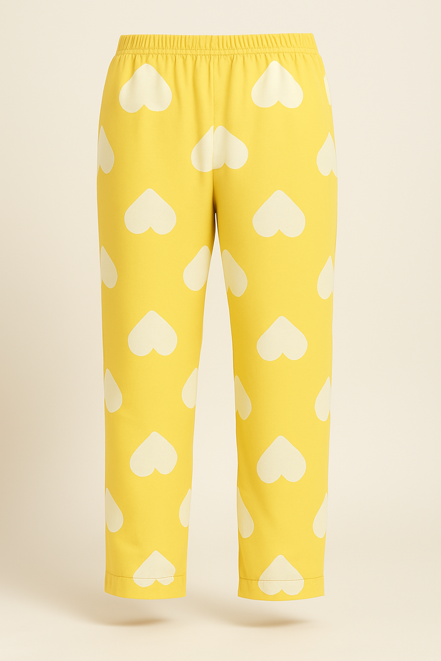 Yellow Heart Print Co-ord Set for Women – Sleeveless Kurta with Matching Pants