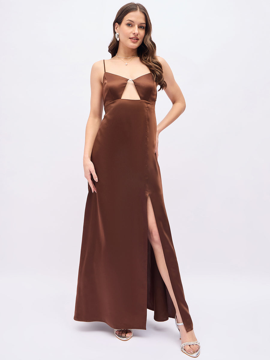 Women_s_Brown_Satin_Slit_Gown_with_Cut-Out_Front_and_Spaghetti_Straps_Evening_Party_Dress