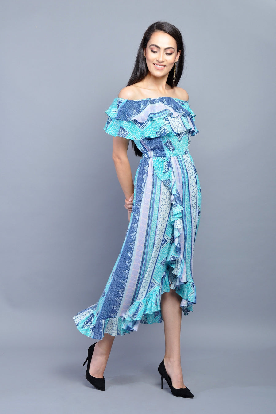 Cotton Off Shoulder Dress