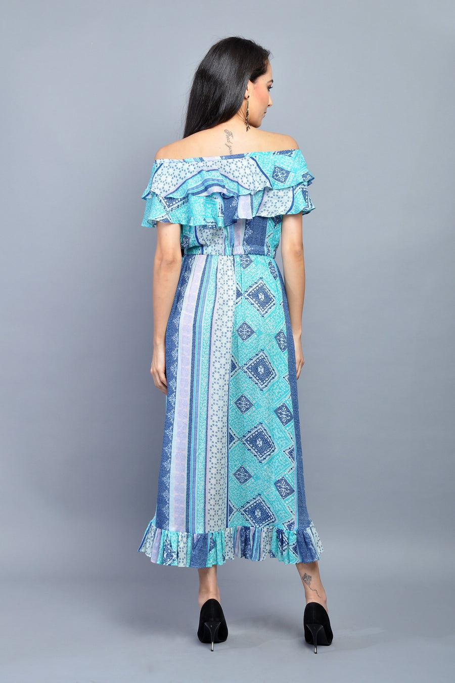 Printed Off Shoulder Dress