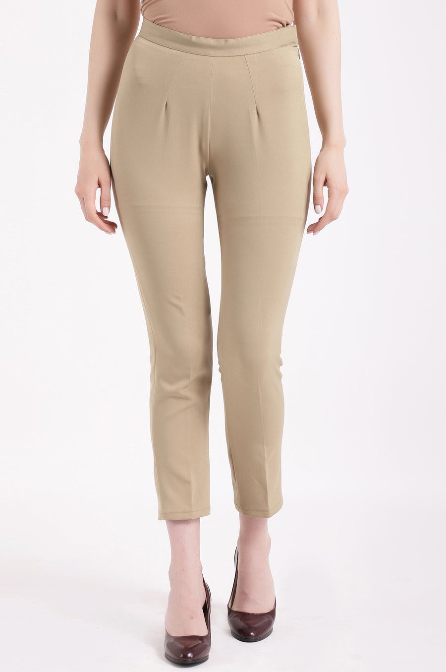 Beige-coloured  trousers